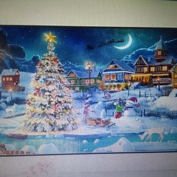 "Happy Holiday Season!" canvas oil painting, brand new
